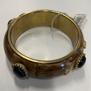 NWT Embellished gold tone bangle bracelet